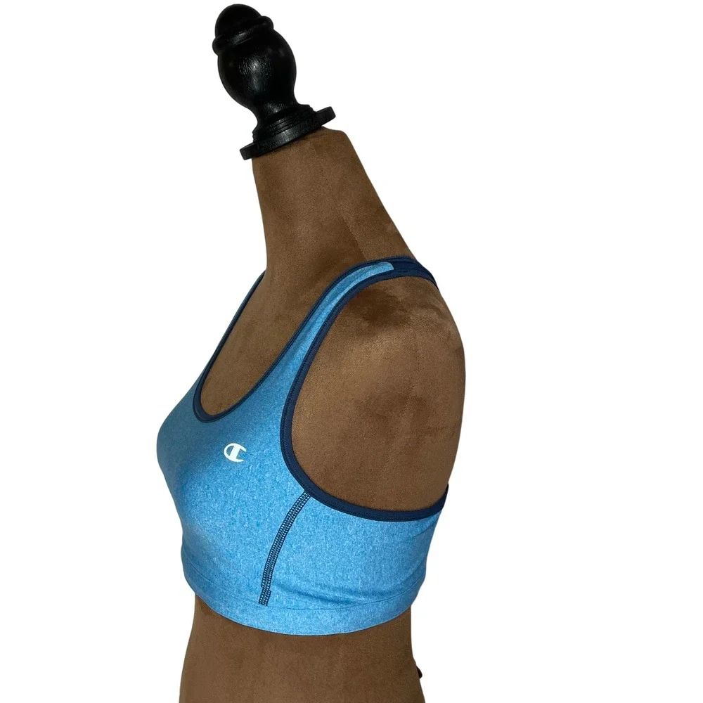 Champion Womens Blue Heather Mesh‎ Racerback Sports Bra Size Small Breathable